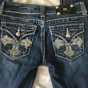Vintage Miss Me Boot cut distressed blue jeans 26